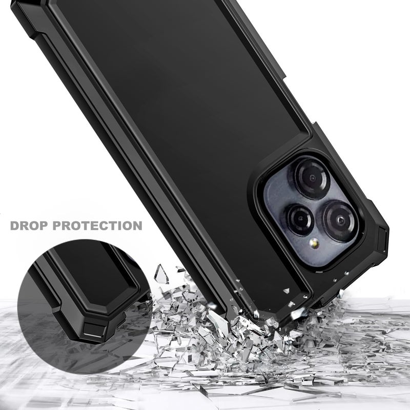 WDHD Compatible with Blu View Speed Ultra 5G Phone Case Black | Full-Body Protective Shockproof Bumper Cover with Tempered Glass Screen Protector, 12FT Military Grade Drop Tested - Image 5